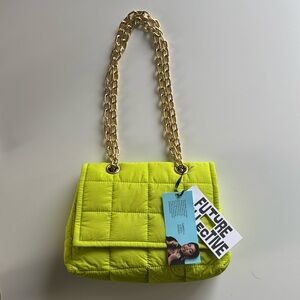 Future Collective Gabriella Karefa-Johnson Neon Green Gold Chain Puffer Purse